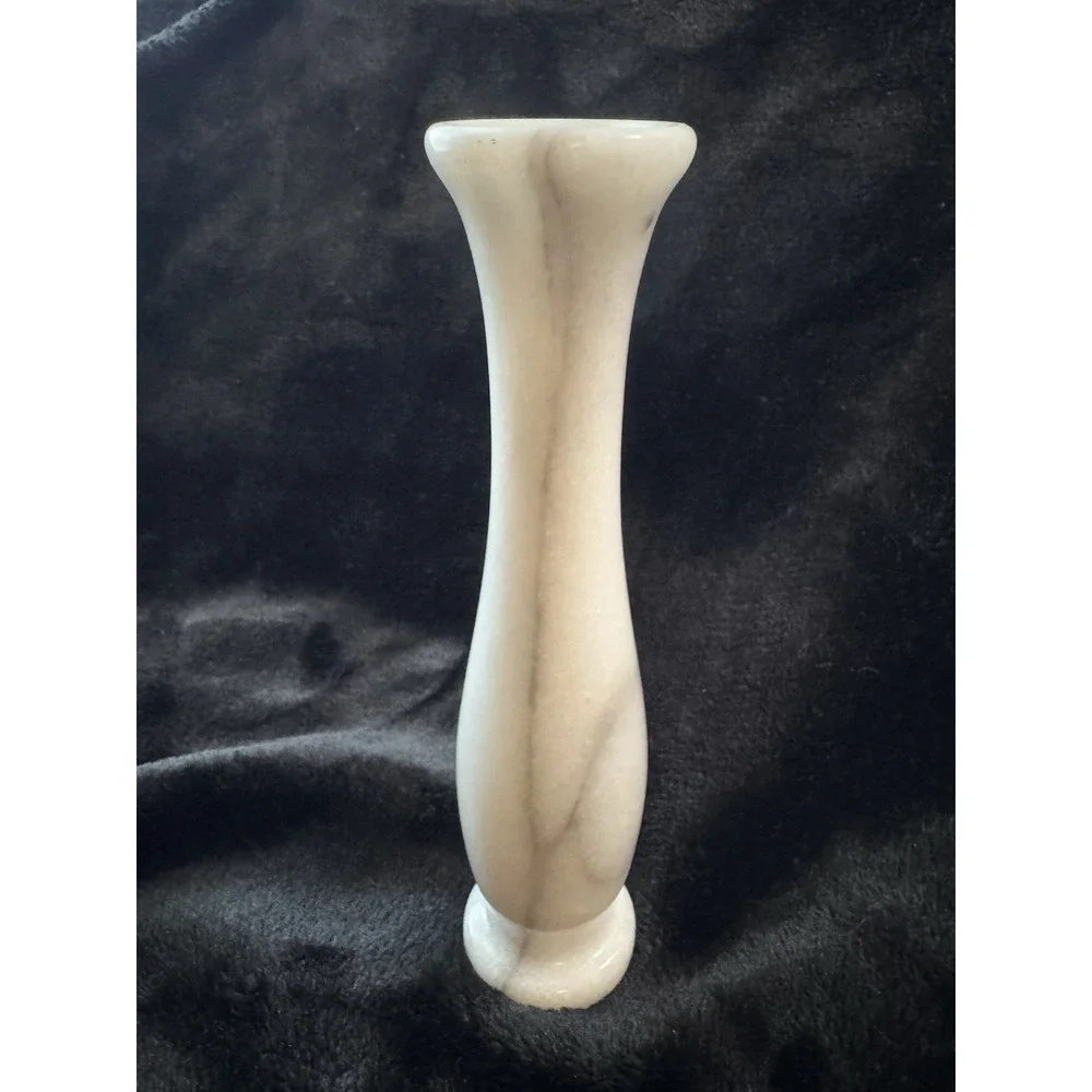 Marble Bud Vase Small Gray Swirl 6
